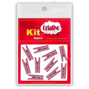 Mini Pregador 25mm - Rosa c/10 Kit Super Criativo