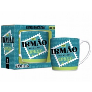 Caneca Porcelana Urban 300ml - Família - Irmão Amigo Brasfoot