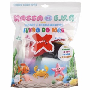 Kit Massinha de EVA com Moldes e Ferramentas 60g - Fundo do Mar Make+