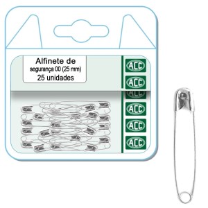 Alfinete de Segurança 25mm Niquelado c/25 ACC