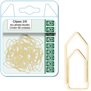 Clips 2/0 Aço Latonado Dourado c/50 ACC