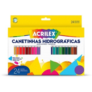Canetinha Hidrográfica 24 Cores Acrilex