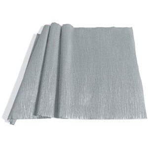 Papel Crepom Impermeável Metal 48cm x 2m - Prata