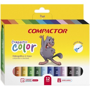 Canetinha Hidrográfica 12 Cores Jumbo Color Compactor