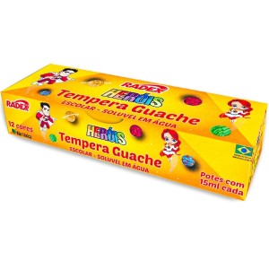 Tempera Guache 12 Cores Heróis Radex