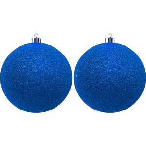 Bola de Natal 10cm Azul com Glitter c/2 SoNatal