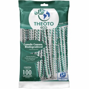Canudo Biodegradável Comum c/100 Theoto