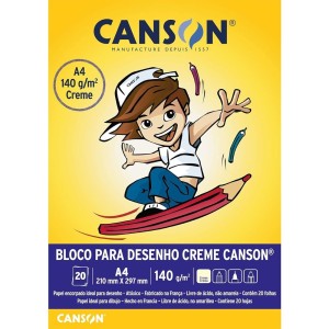 Bloco de Desenho A4 Creme 140g 20 Folhas Canson