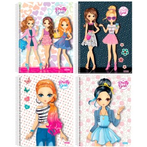 Caderno 20 Matérias Pretty Girls 300fls São Domingos
