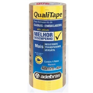 Fita Adesiva Marrom 48mm x 40m c/4 Adelbras